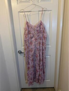 Lucky Brand Light Purple Floral Button-Front Dress